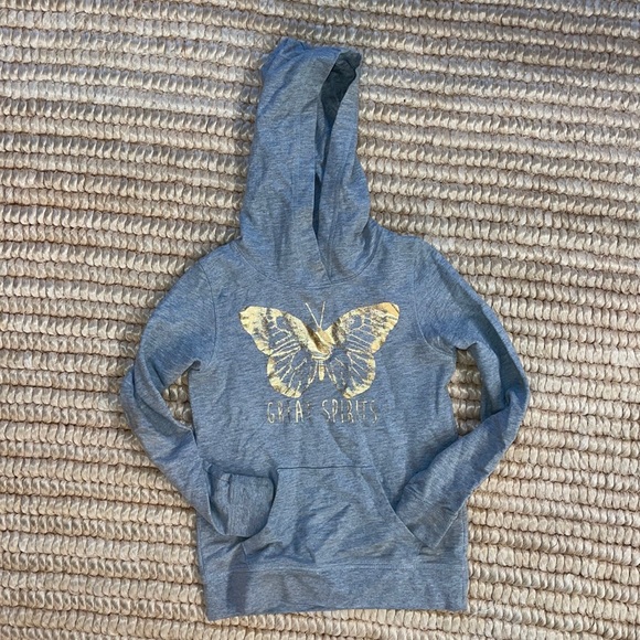 H&M foil print cotton fleece hoody girls 8-10 - Picture 1 of 7